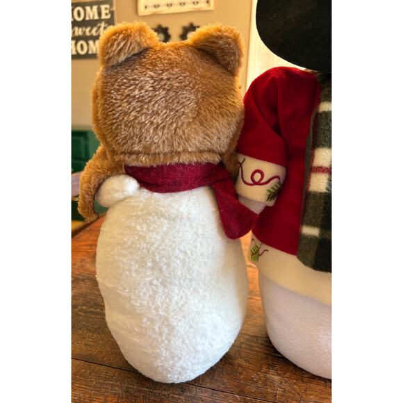 Pair of JCPenney Home Collection festive beanie bottom standing snowmen decor - Picture 5 of 10